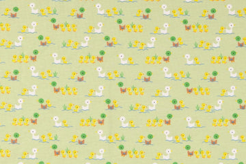 Jersey mit Enten, Oekotex, lindgrün, 0,5 m